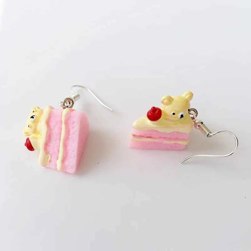 Fashion Cute Funny Chocolate Cake Drop Earrings For Women Girl Geometric Food Shape Donuts Cookies Dangle Earrings Party Jewelry