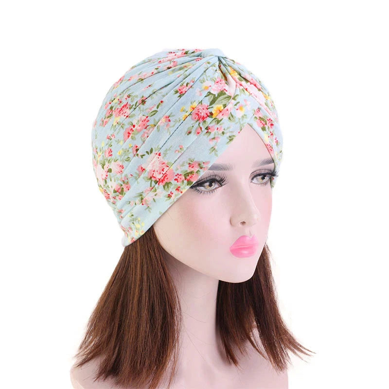 2021 New Crinkle Soft Stretchy Africa Hijab Caps Muslim Wrap Head Turban India Hat Flowers Headtie Chemo Bonnet Ready To Wear - NamafadStore
