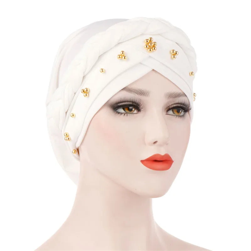 Head Scarf for Muslim Women Solid Cotton Turban Bonnet Hijab Caps White Pearl Inner Hijabs Femme Musulman Arab Wrap Turbantes - NamafadStore