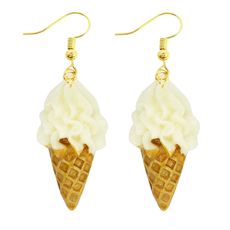 Women Earring Resin Drop Funny Custom Cute Girls Gift Eardrop Kids Food Cookies Ice Cream Bread Avocado Popcorn Chocolate
