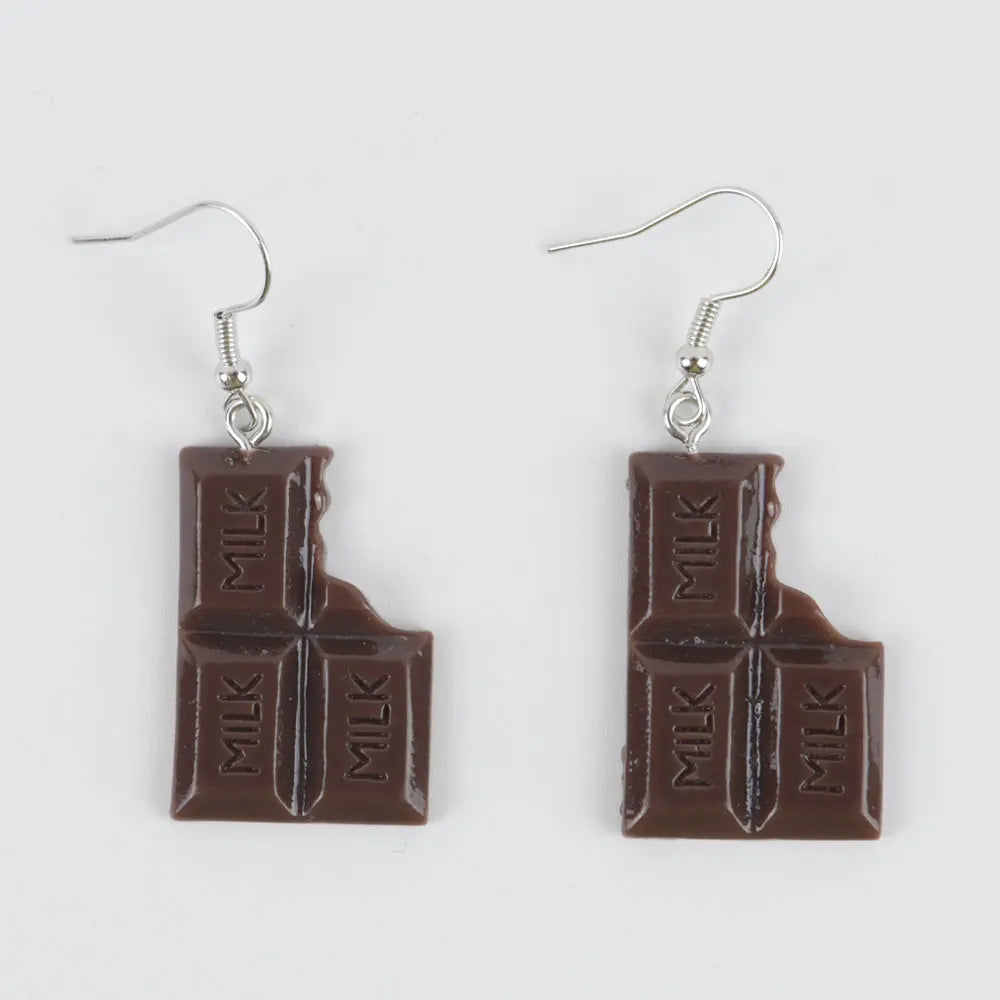 Fashion Cute Funny Chocolate Cake Drop Earrings For Women Girl Geometric Food Shape Donuts Cookies Dangle Earrings Party Jewelry
