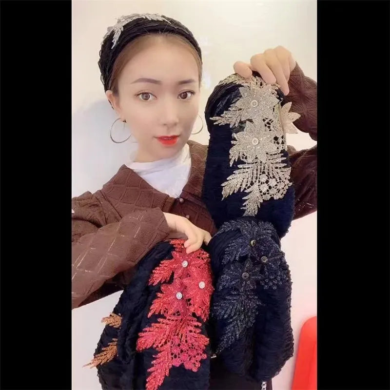 Fashion Flower Women's Turban Cap Female Hair Bands Bonnets Ready to Wear Muslim Headscarf Outfit Headwear Accessories - NamafadStore