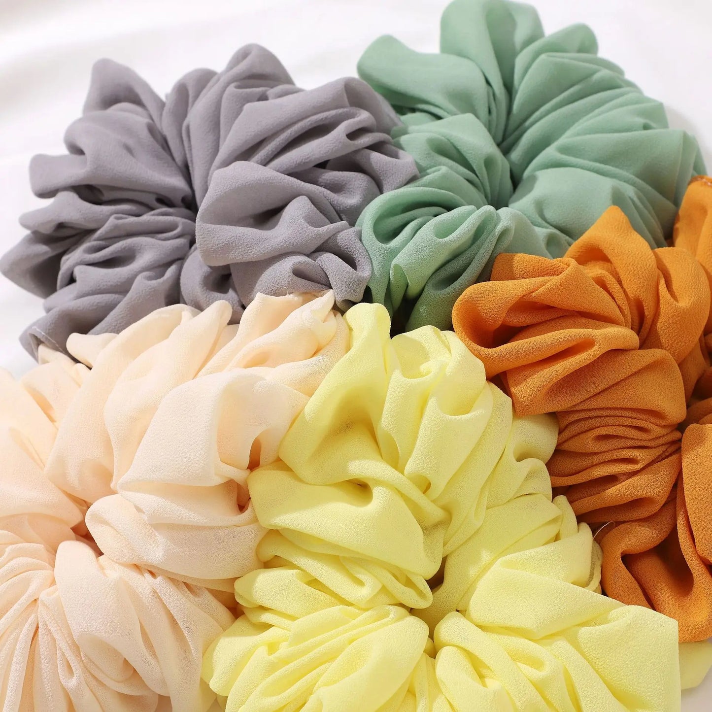 Large stretchy no-slip Hijab volumizers Chiffon hair volumizing scrunchies women hair ties muslim rubbler band hair accessories - NamafadStore