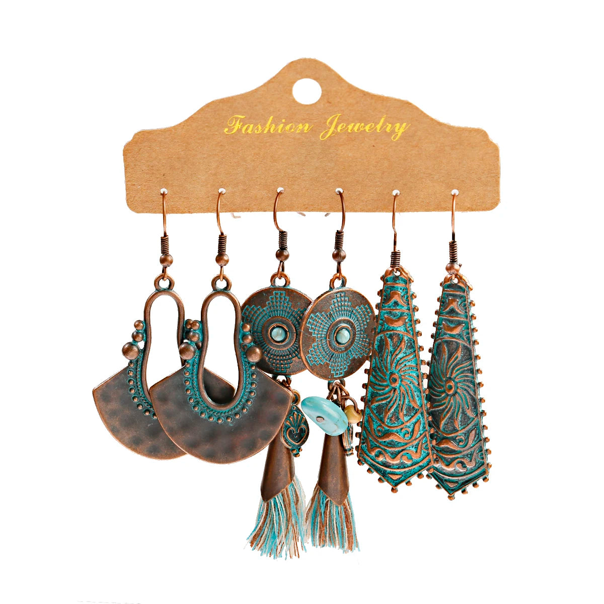 Boho Ethnic Dangle/Round Earrings For Women Vintage Fashion 2024 Earrings Sets Pendientes Earring Unusual Pendant Jewelry Female