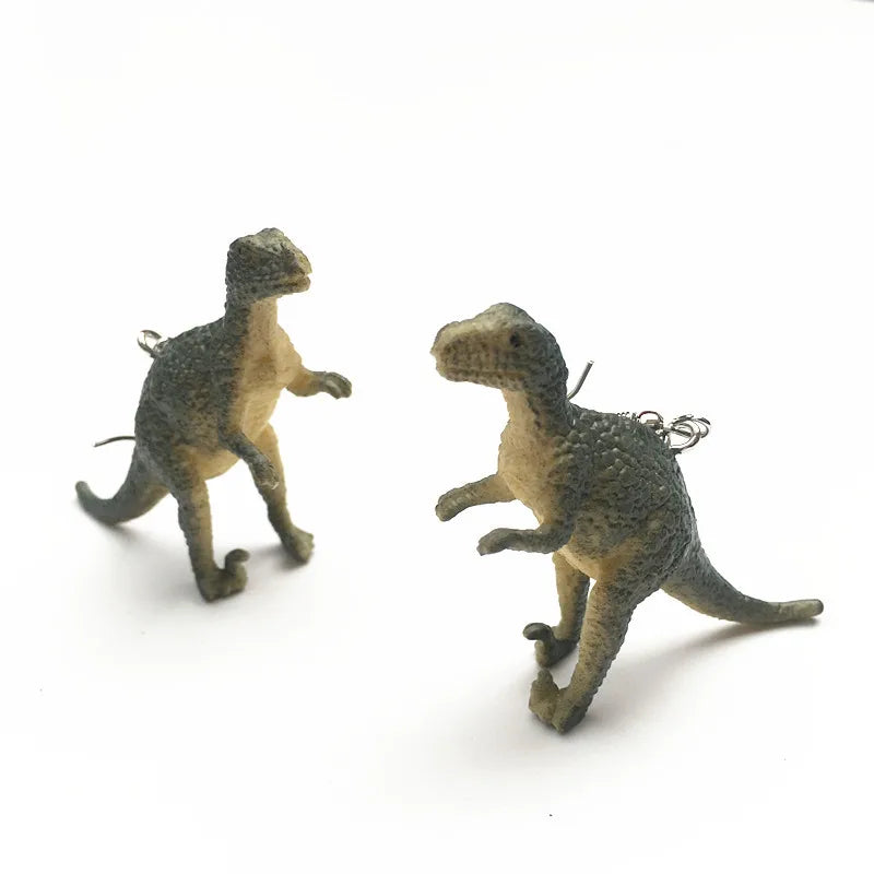 Donarsei Funny 3D Dinosaur Resin Drop Earrings For Women Cute Handmade Animal Dinosaur Dangle Earrings Gift