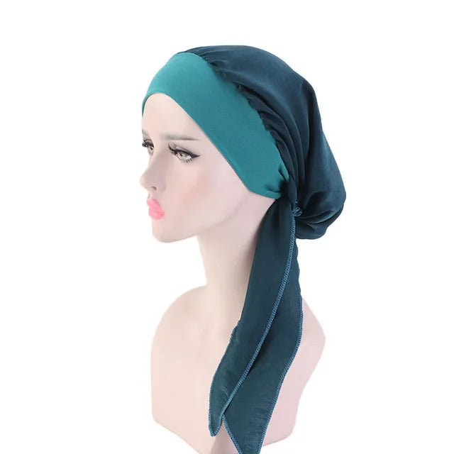 New fashion printed flowers women inner hijabs caps muslim head scarf turban bonnet ready to wear ladies wrap under hijab cap - NamafadStore