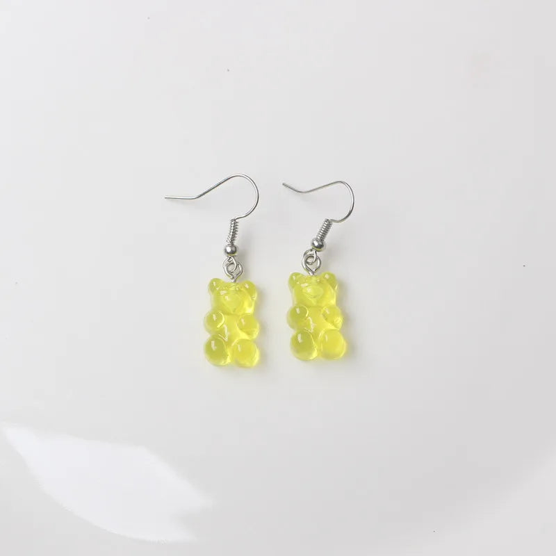 Cute Acrylic Pendants Hook Earrings Sequins Beer Bottle Women Dangle Earrings Korean Fashion Bear Small Earrings pendientes