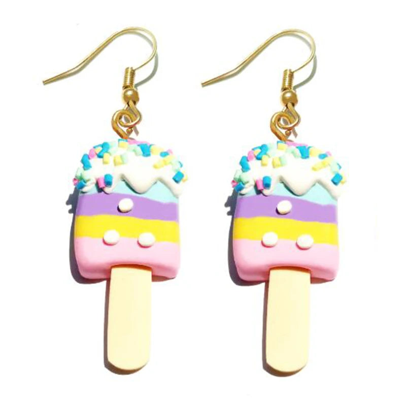 Women Earring Resin Drop Funny Custom Cute Girls Gift Eardrop Kids Food Cookies Ice Cream Bread Avocado Popcorn Chocolate