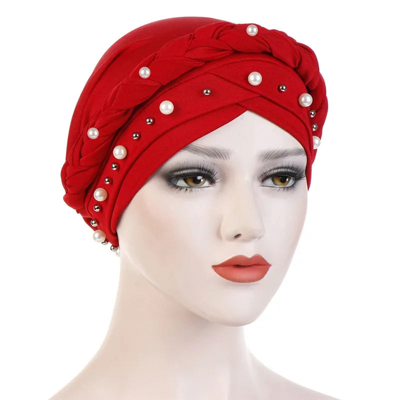 Head Scarf for muslim women Two-color cotton braid turban bonnet hijab Caps Inner hijabs femme musulman arab wrap turbantes - NamafadStore