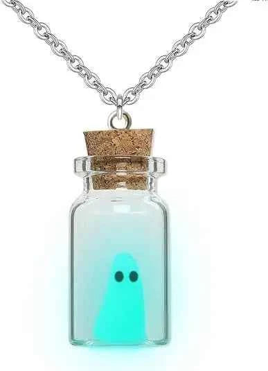 Halloween Adopt A Ghost Tiny Glow Earrings Cute Drifting Bottle Blue Green Luminous Ghost Drop Earrings Day of The Dead Jewelry