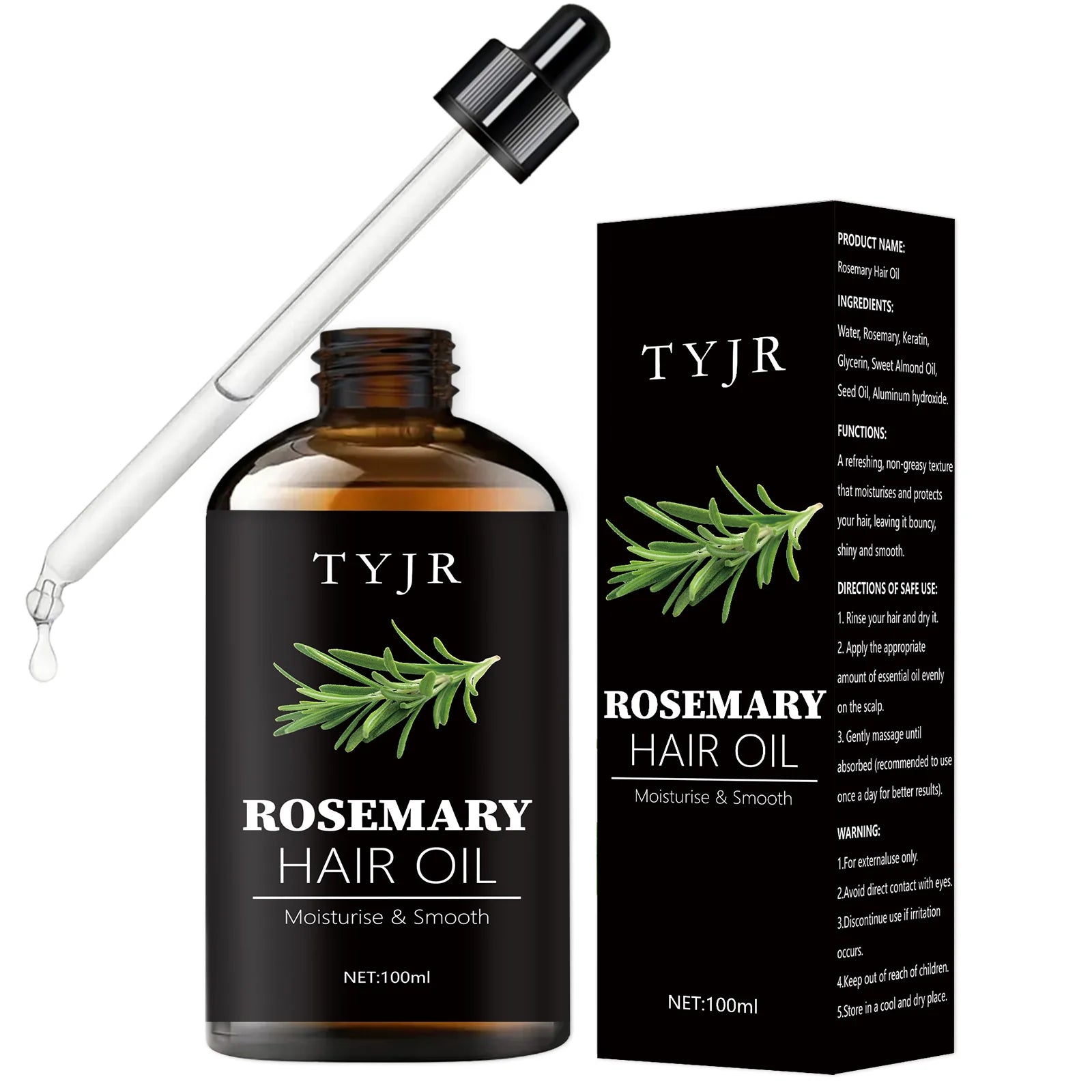 100ML Rosemary hair oil moisturizes and softens hair pure plant improves dryness essence long-lasting fragrance conditioner - NamafadStore