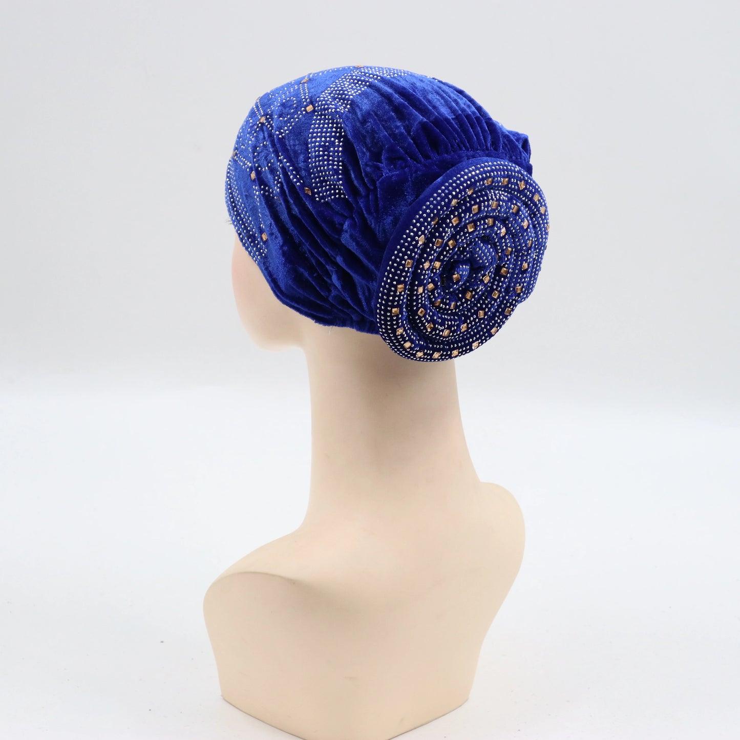 Soft Velvet Turban Cap for Women Muslim Headscarf Bonnet Elastic Female Headpiece Stylish Glitter Diamonds African Head Wraps - NamafadStore