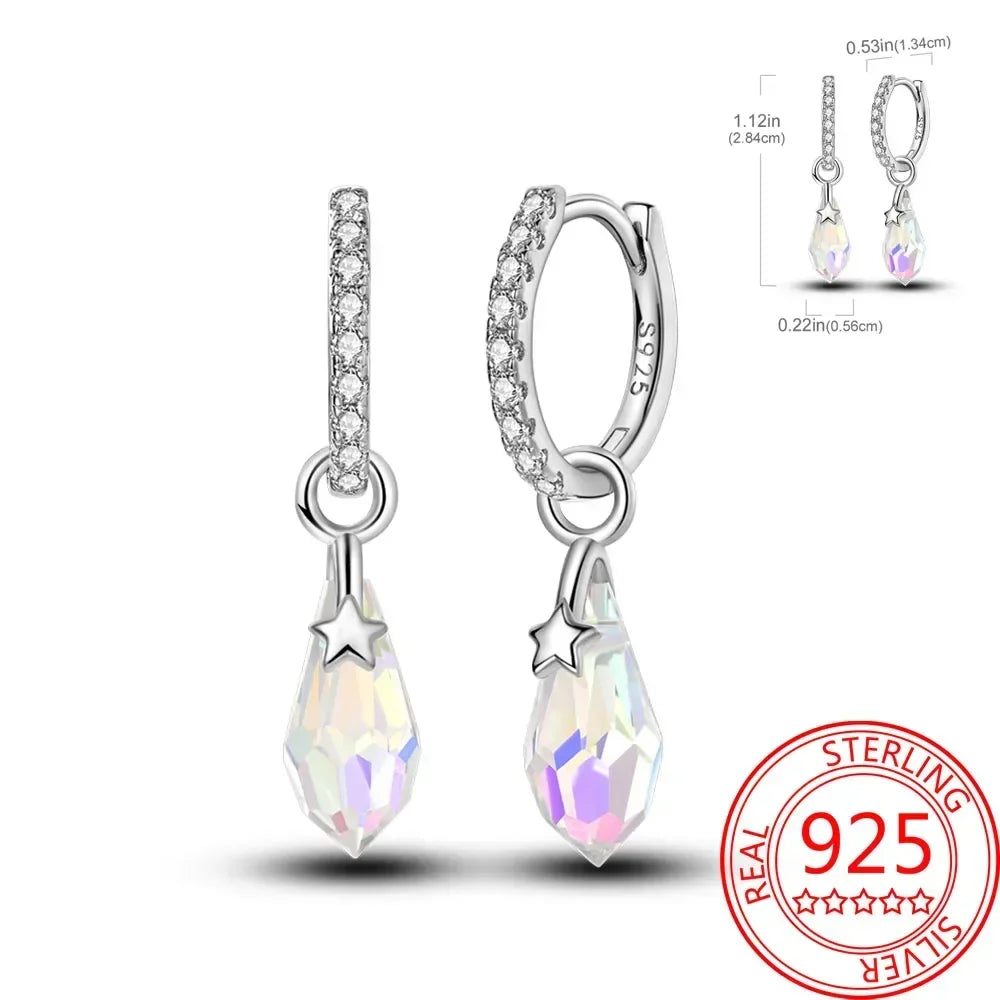 Pink Series 925 Sterling Silver Romantic Flower Butterfly Unicorn Tulip Geometry Earrings Boutique Fine Jewelry Gifts for Women
