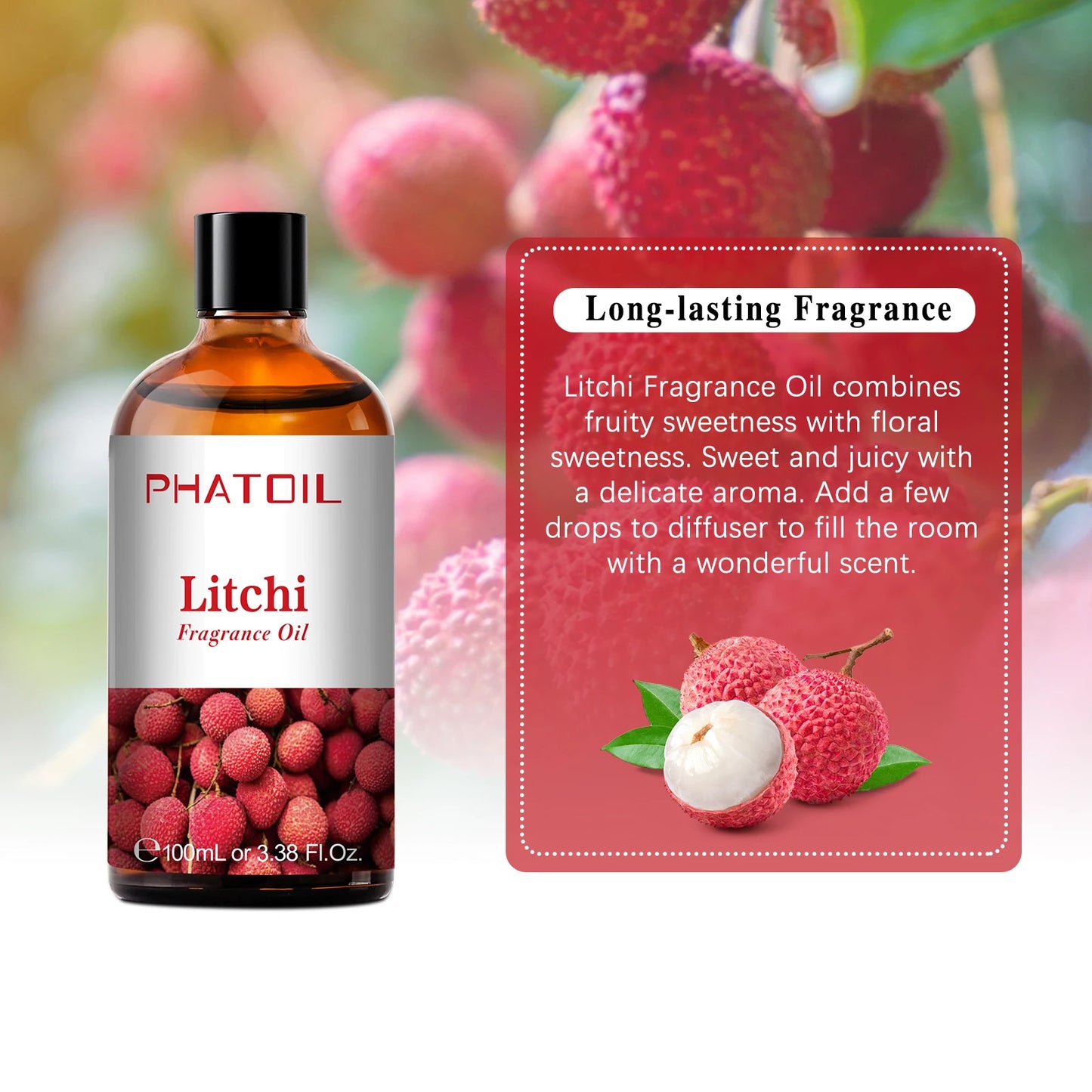 PHATOIL 100ml Aromatherapy Fragrance Oil Coconut & Vanilla Strawberry Cherry Lemon Papaya Aroma Oils For Diffuser Candle Making - NamafadStore