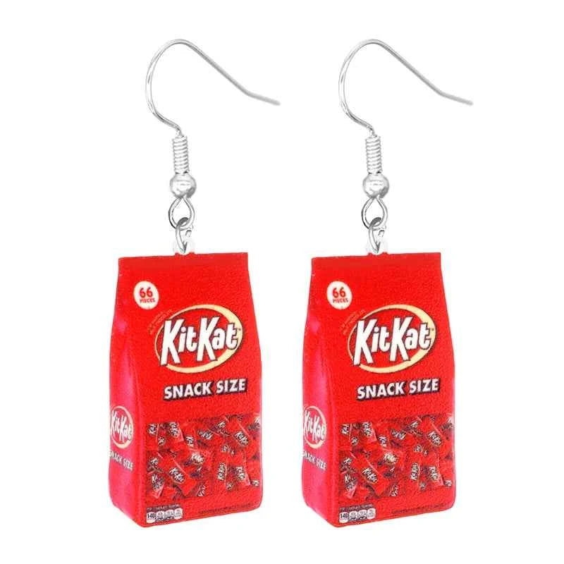 Earrings for Women 2D Acrylic Cute Snacks Girls Foods Funny Candy Chocolate Cookies