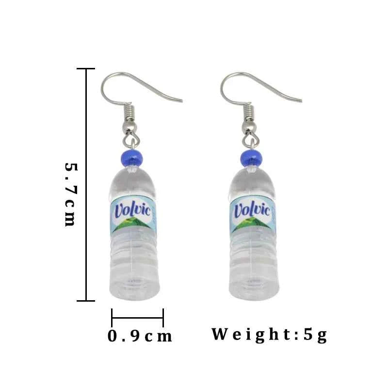 Novelty Creativity Fake Bottle Dangle Earrings for Women Funny Mineral Water Bottles Hook Drop Earrings New Fashion Jewelry