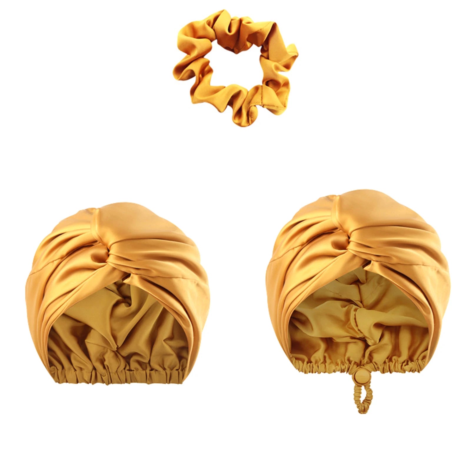 Unisex Solid-Color Adjustables Silk Satins Hair Bonnets High Elasticity Soft Sleep Cap For Women Men - NamafadStore