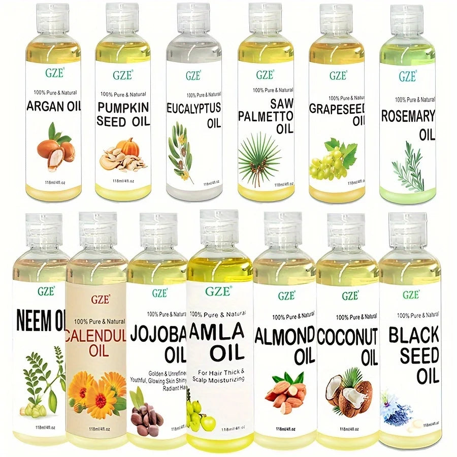 GZE Grapeseed Oil, Skin Care for Sensitive Skin, Light Silky Moisturizer for All Skin Type, Hair Strengthens Vegan Thickening - NamafadStore