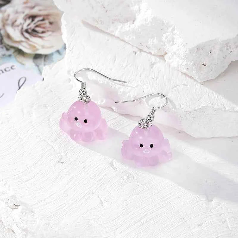 Resin Marine Animal Octopus Whale Drop Earrings For Women Gift New Cute Creative Funny Shark Sea Lion Pendant Eardrop Jewelry