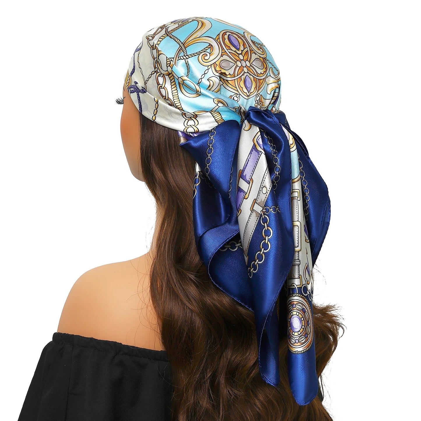 Luxury Brand Silk Scarf Fashion Foulard Satin Shawl Leopard 90*90cm Square Head Scarves Women Bandanna Pareo Headscarf