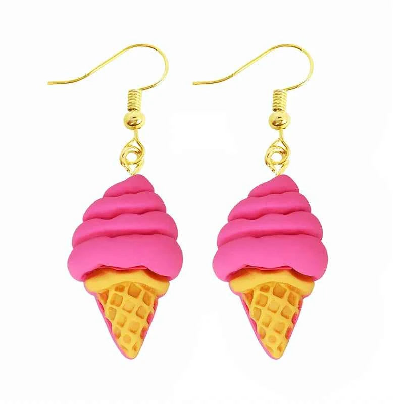 Earrings For Women Girls Cute Foods Hamburg Pizza Chicken Leg Candy Bottle Handmade Candy Kids Funny Resin