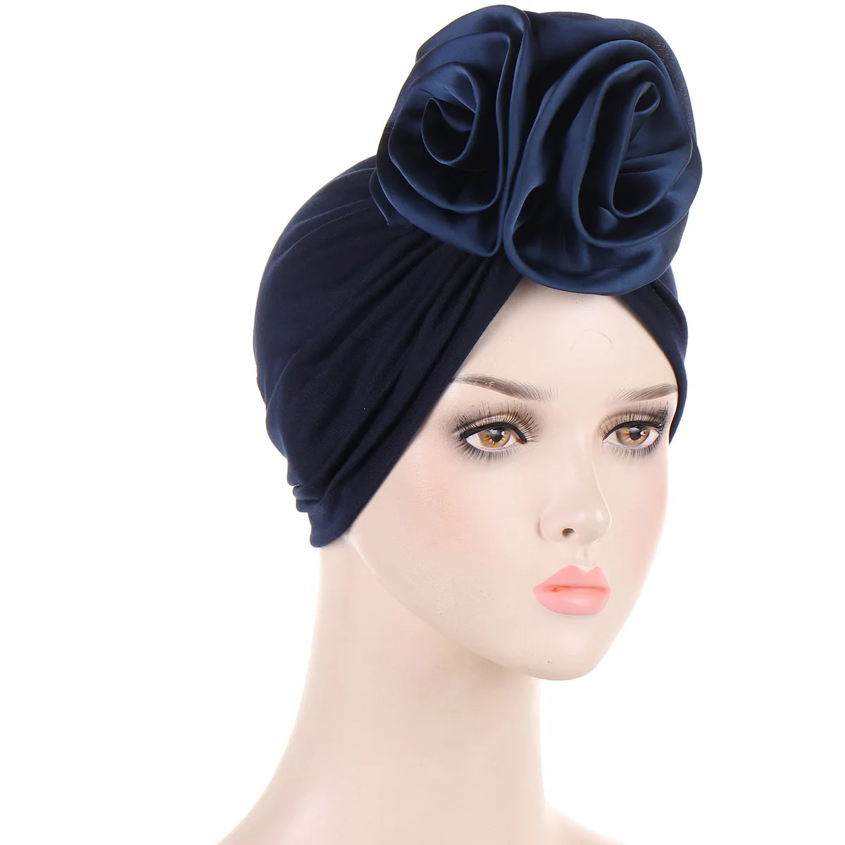 Fashion Satin Flowers Turban Hijab Hats African Head Wraps Elastic Muslim Hats Breathable Chemo Cap For Women Girls - NamafadStore