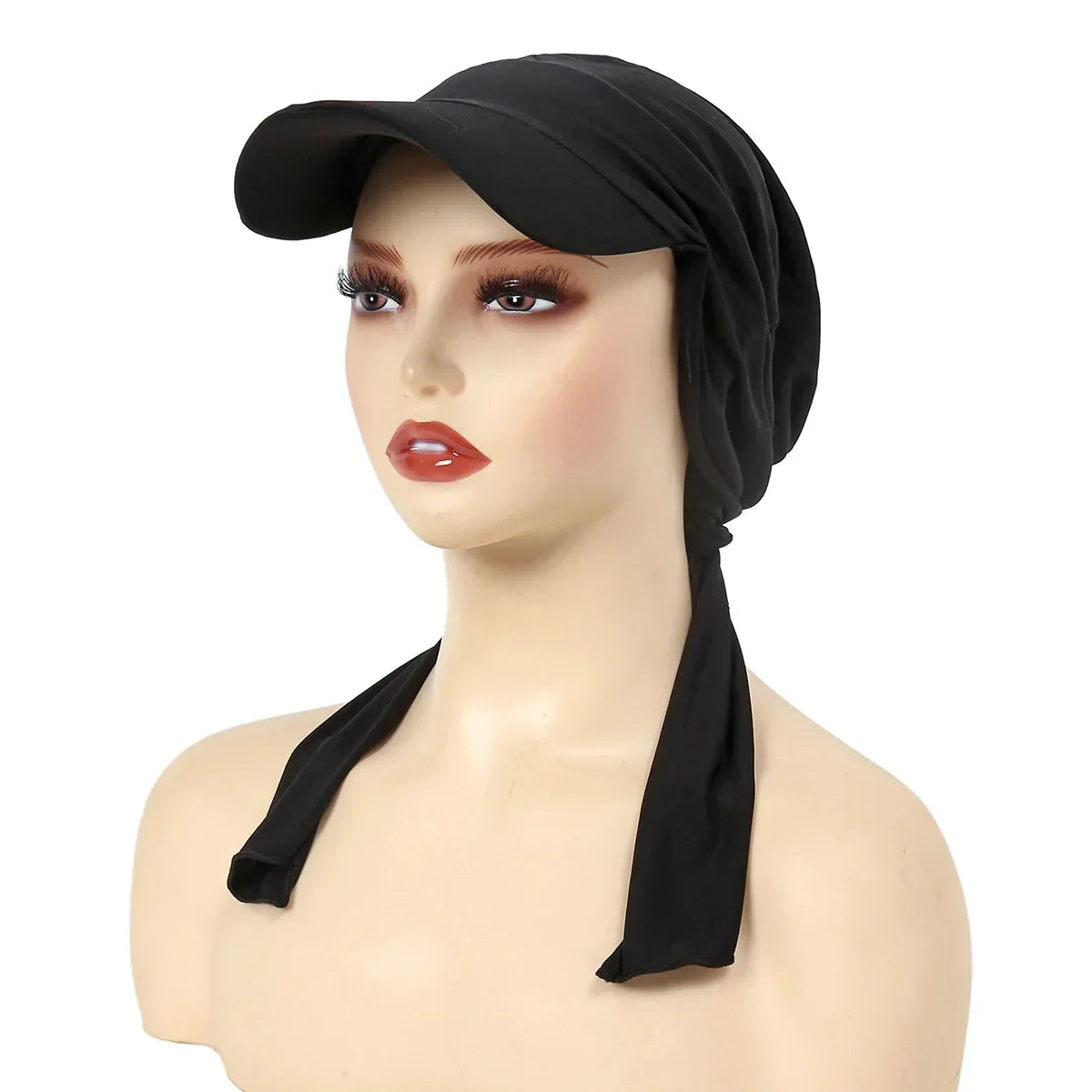 Fashion Muslim Floral Print Hijab Turban Hat for Women Visor Baseball Cap Sun Hats Headscarf Scarf Brim Femme Scarves Bandanas