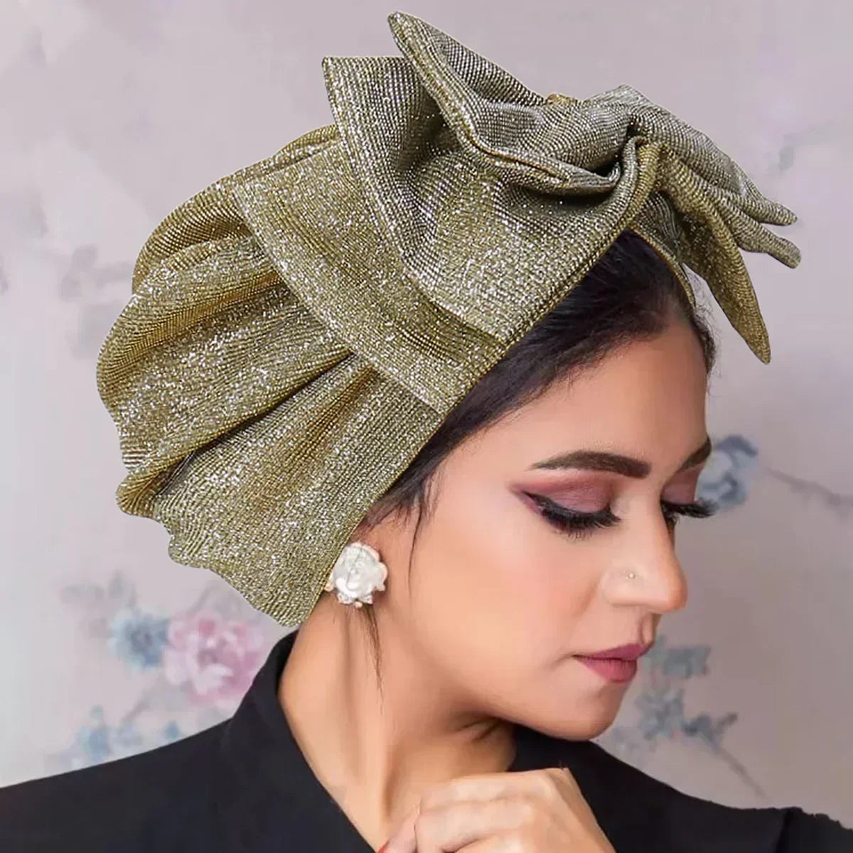 Women Sequin Knotted Turban Indian Hat Muslim Hijab Beanie Bonnet Hair Loss Headscarf Chemo Cap Headwear Bandanas Turbante Mujer