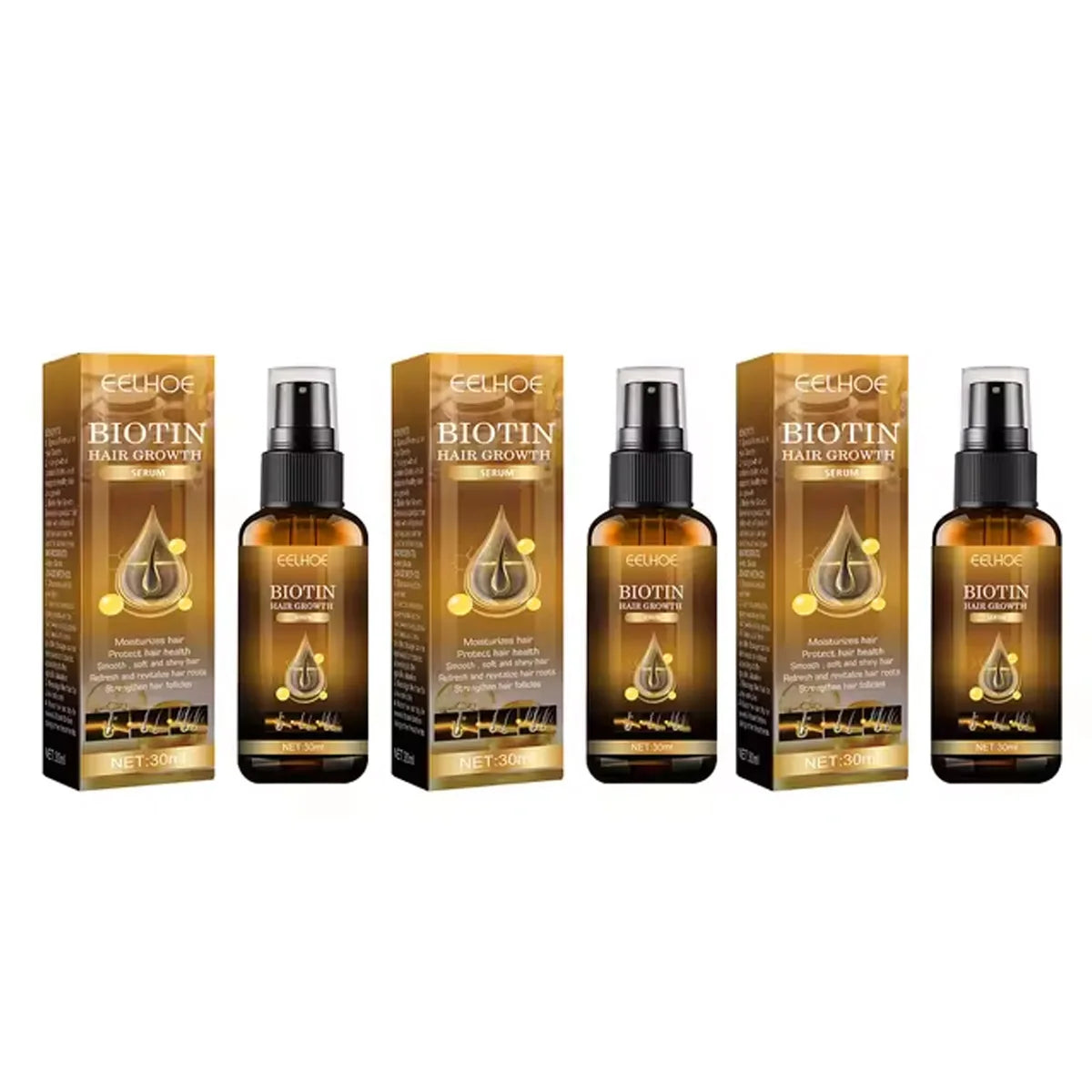 Biotin Fast Hair Growth Products Anti Hair Loss Serum Spray Prevent Baldness Treatment Scalp Beard Beauty Hair Care Product - NamafadStore