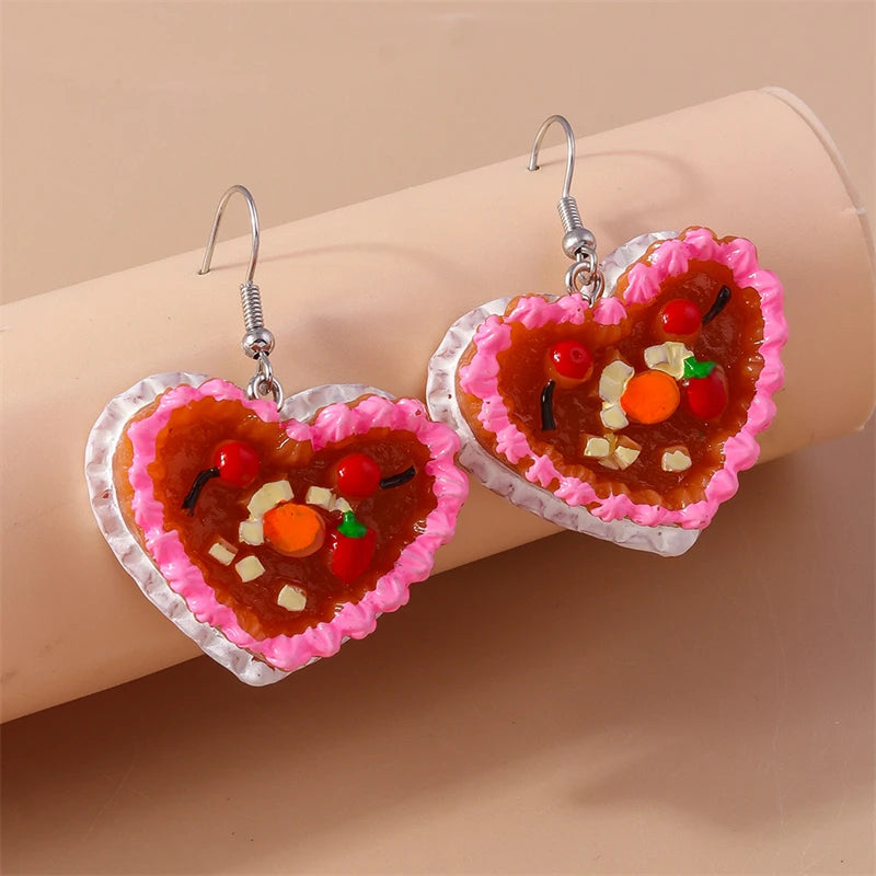 Sweet Food Cake Drop Earrings for Women Girls Party Holiday Jewelry Gifts