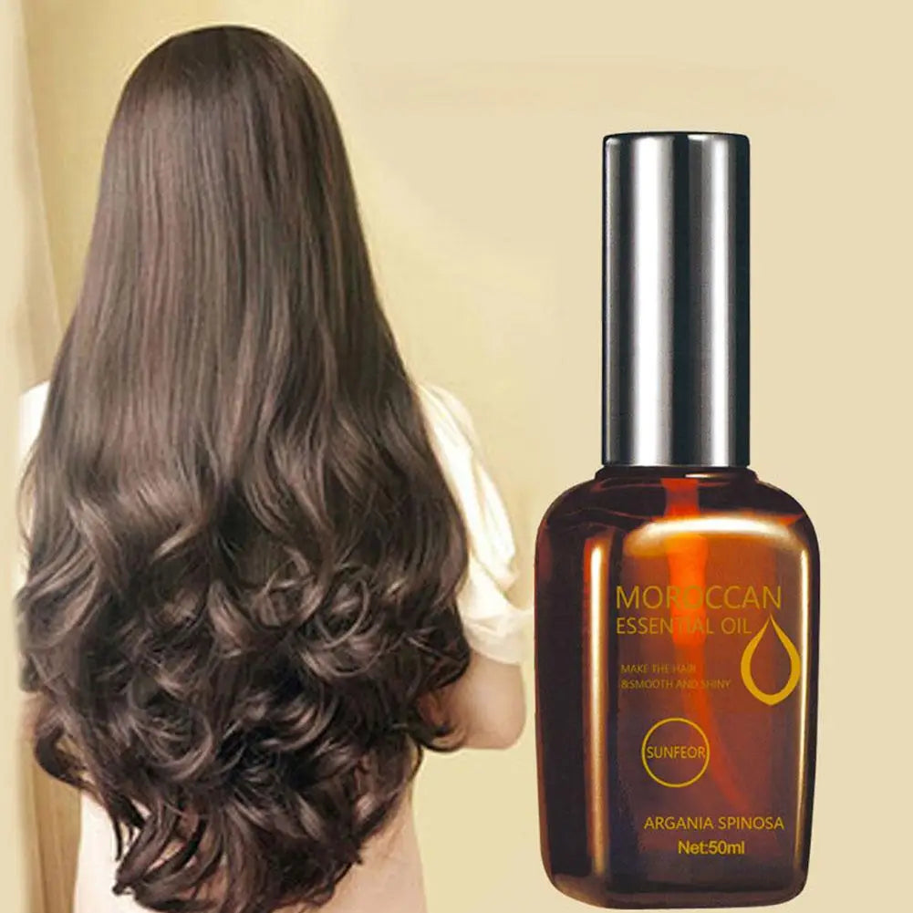 Moroccan Argan Oil Leave-In Treatment 50ml Anti-Frizz Hydrating Smoothing Hair Mask for Damaged Salon Care, Repair Dryness Split - NamafadStore