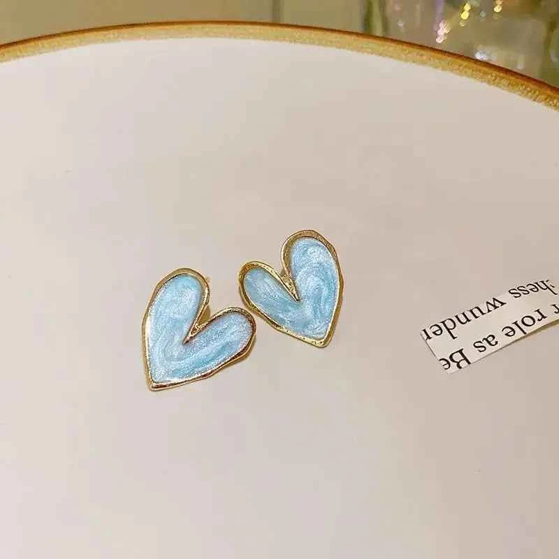 Korean Fashion Heart Drop Earrings For Women Jewelry 2025 Trending Creative Women's Earrings Ear Buckle Accessories Pendientes