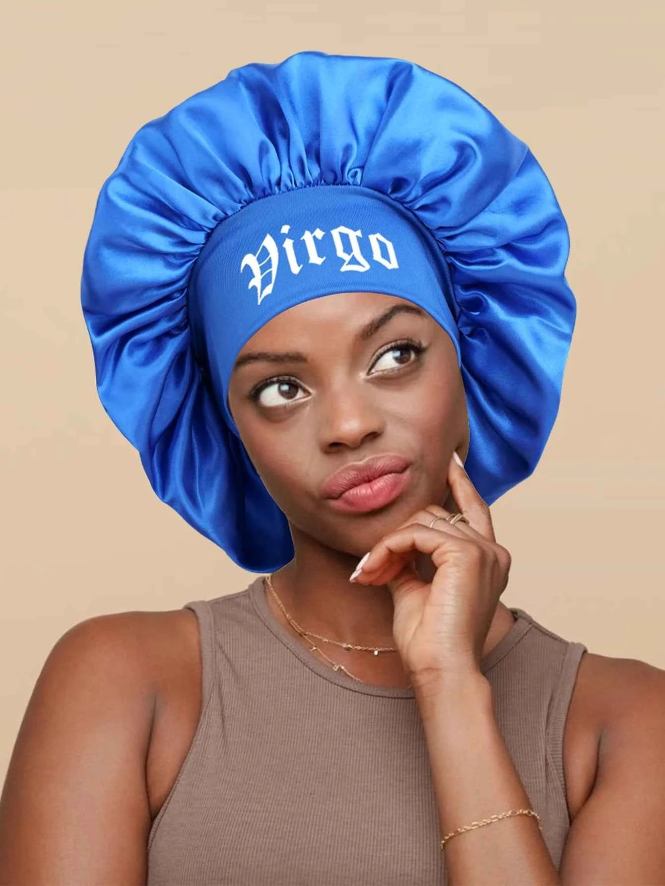 Constellation-Print Satin Sleep Bonnet & Headband-Wide-Band Soft Wrap for Daily Use, Makeup & Skincare|Adjustable Hair Protector