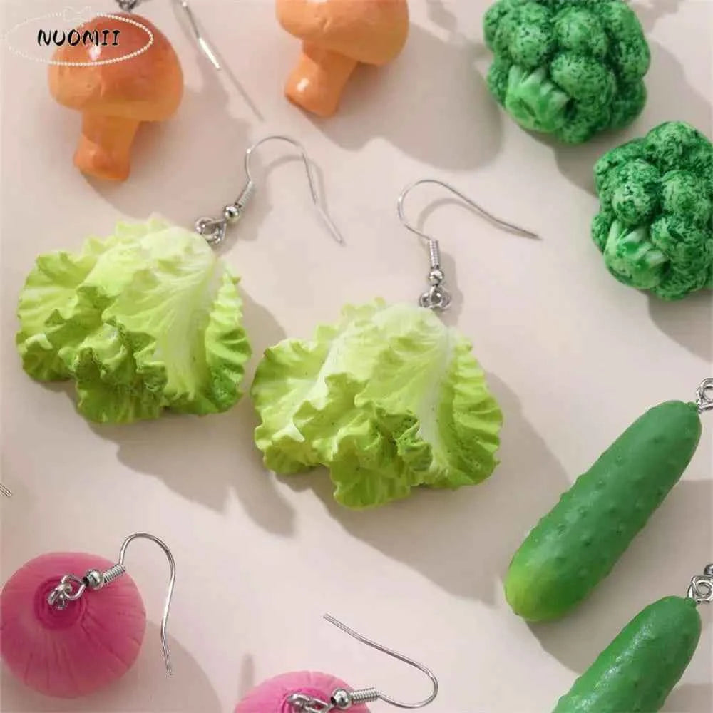 Bohemia Earrings Simulated Vegetable Dangle Earring Korean Style Broccoli Cute Earrings Lettuce, Onion Mushroom Earrings