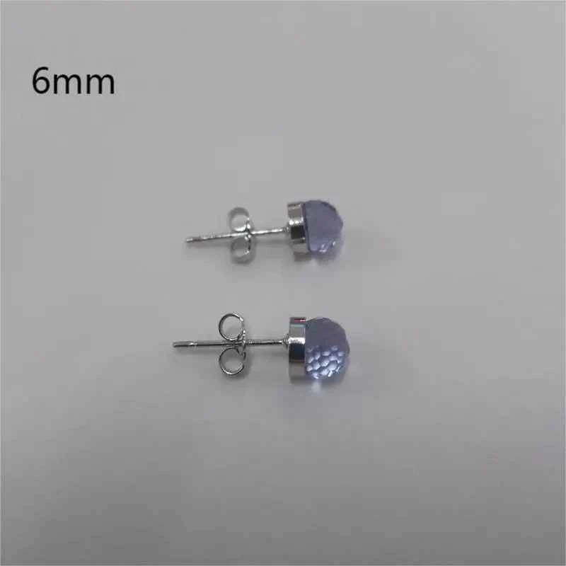 Colorful Girls 6mm Rhinestones Ball stud Earring Jewelry Crystal Stud Earrings Simple Women Multicolor Charming