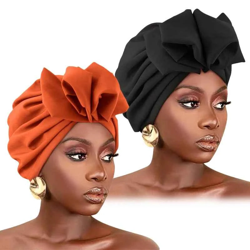 2psc New Muslim Women Turban Hat Hijab Bonnet Indian Cap Head Wrap Elastic Hair Bands Hat Beanie Ladies Girls Hair Accessories
