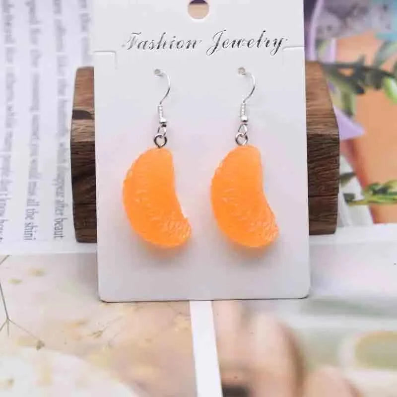 Earring For Women Resin Handmade Cartoons Animals Fruits Vegetables Kawaii Drop Earrings Funny Gifts