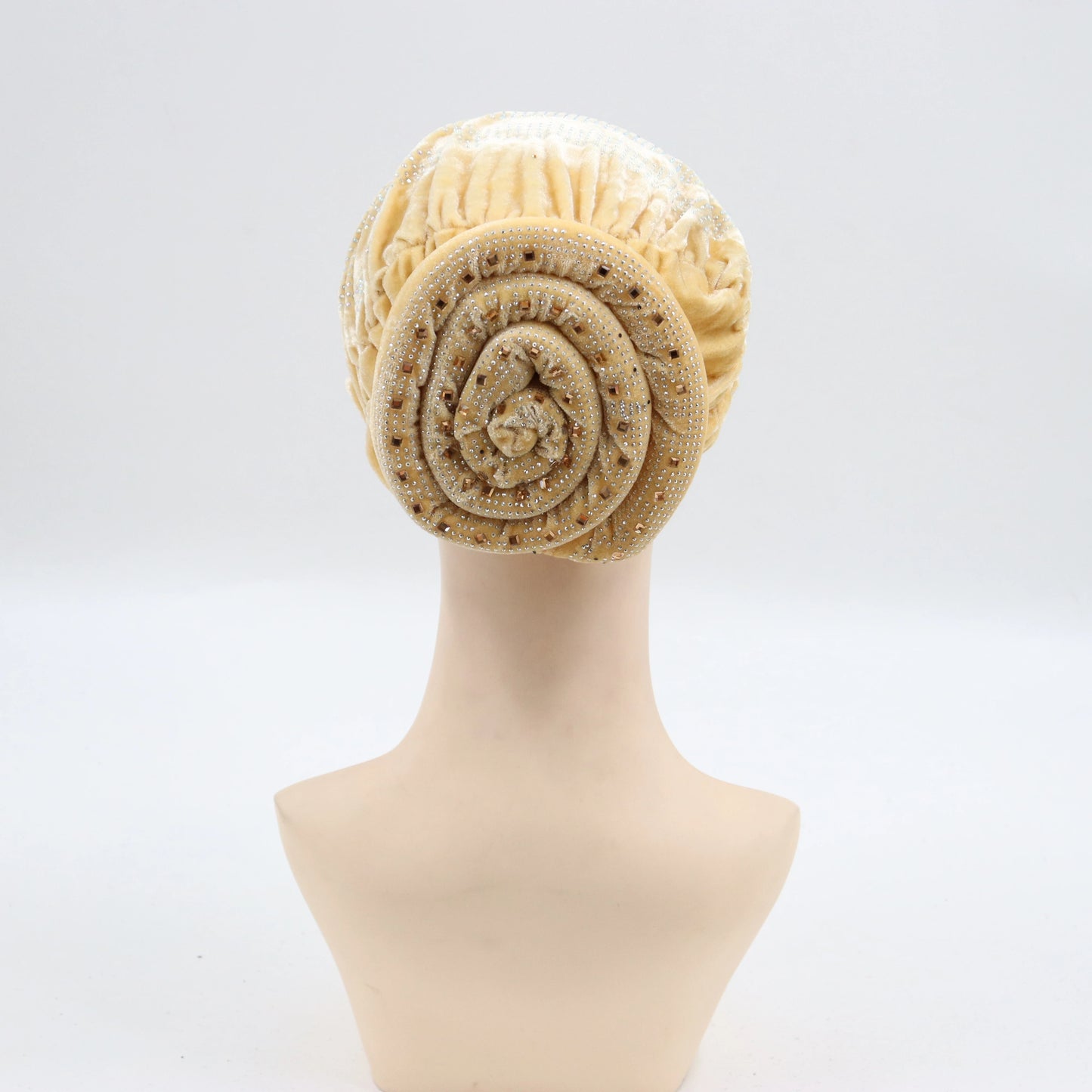 Soft Velvet Turban Cap for Women Muslim Headscarf Bonnet Elastic Female Headpiece Stylish Glitter Diamonds African Head Wraps - NamafadStore