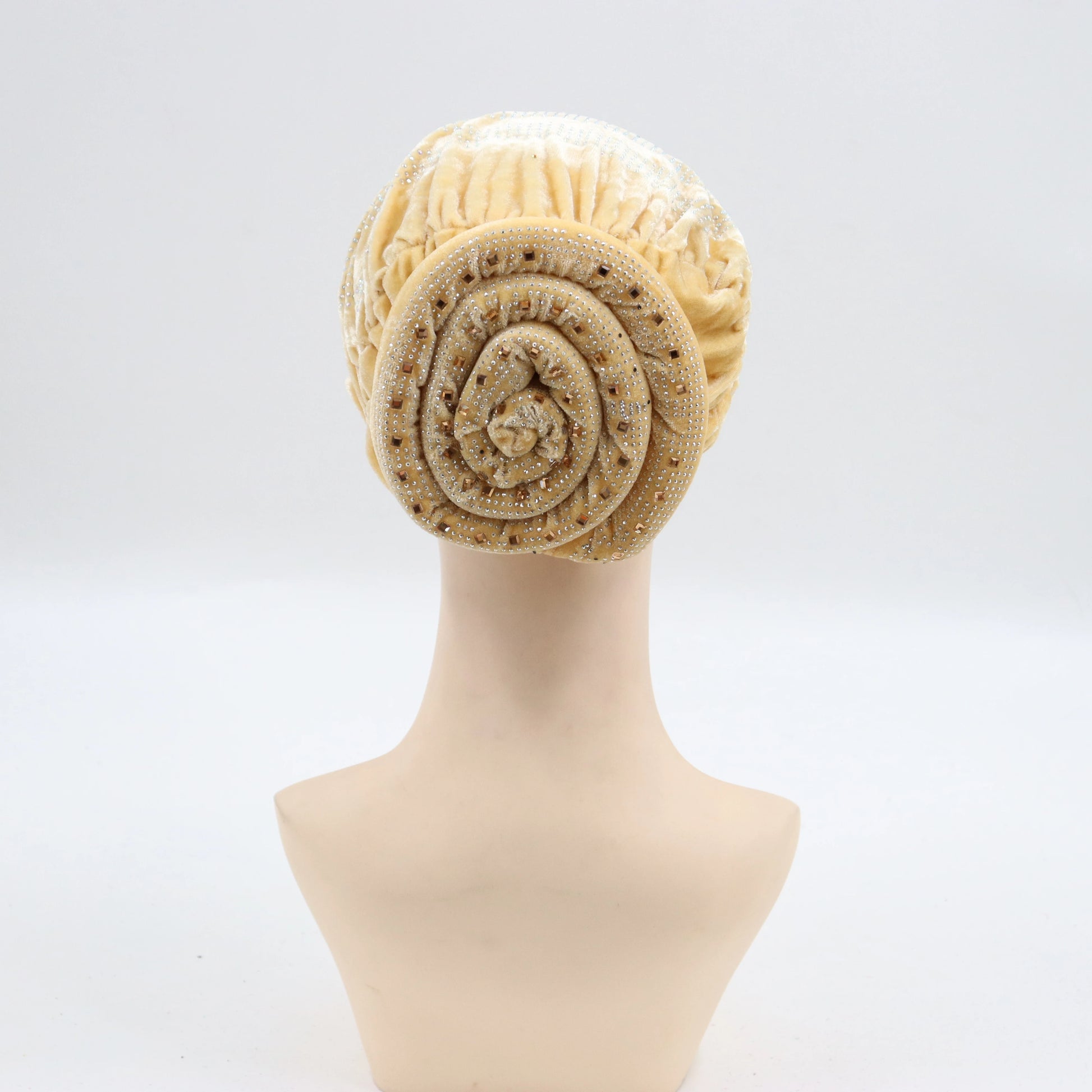 Soft Velvet Turban Cap for Women Muslim Headscarf Bonnet Elastic Female Headpiece Stylish Glitter Diamonds African Head Wraps - NamafadStore