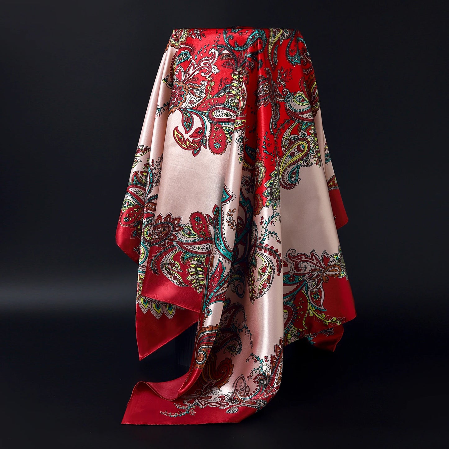 1 piece 35.4 inches Women Shawls Fashion print Summer Kerchief Luxury Brand 90X90CM Bandanna New Foulard Satin Square Headcloth