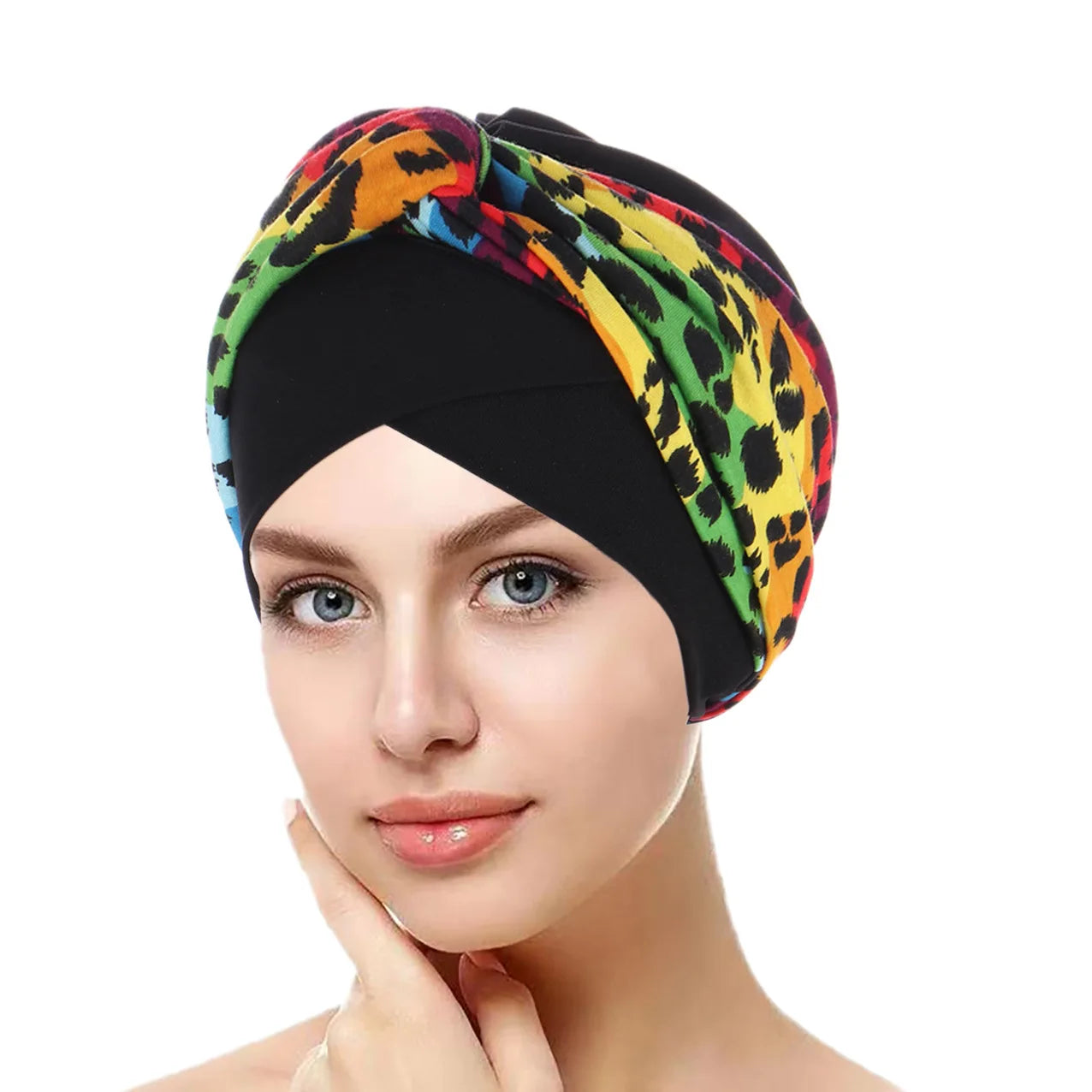 Trendy Print Women Muslim Hijab Caps Wrap Head Indian Turban Bonnet Fashion Headdress Islamic Clothing Accessories - NamafadStore