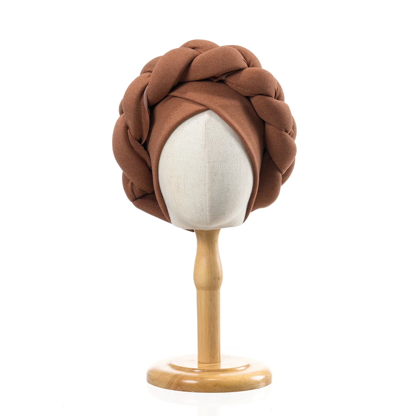 2024 New Exaggerated Braids Turban Cap for Women African Wedding Party Headwear Hats Bonnets Headband Hat Hijab Cap - NamafadStore