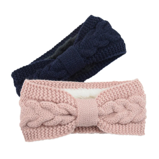 Winter Knitted Headbands for Women Warm Woolen Knitting Ear Warmer Cross Knot Turban Headwear Girls Hair Band Hair Accessories - NamafadStore