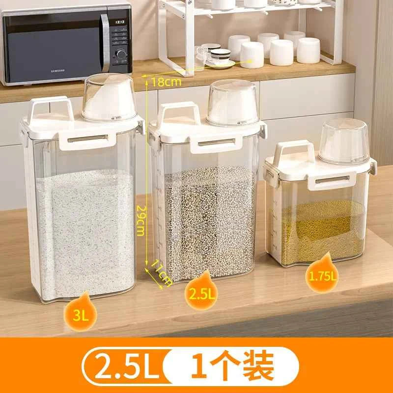 1.75/ 2.5/3L Food Grade Grain and Miscellaneous Grain Storage Box, Rice Bucket Storage Tank, Sealing Tank, Kitchen Utensil New