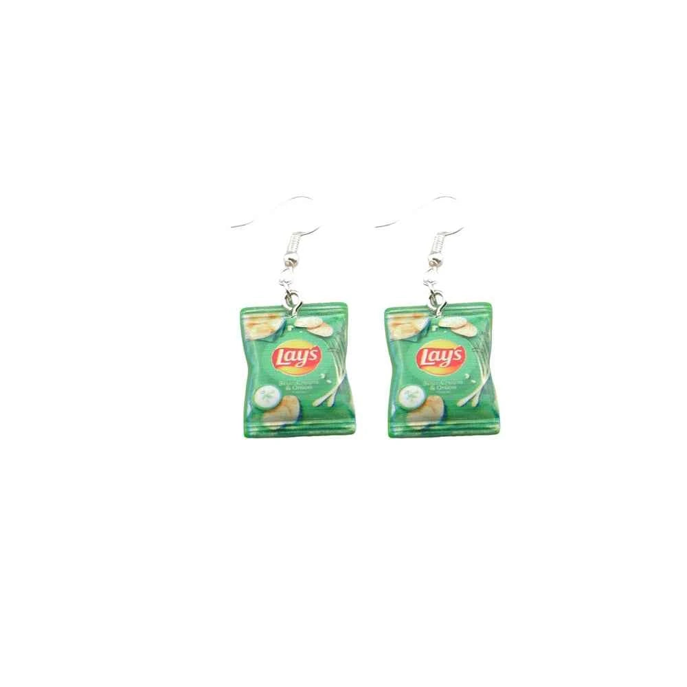 Cute Snacksle Earrings Set Potato Chips Drop Earrings for Women Children Colorful Cartoon Jewelry Gifts