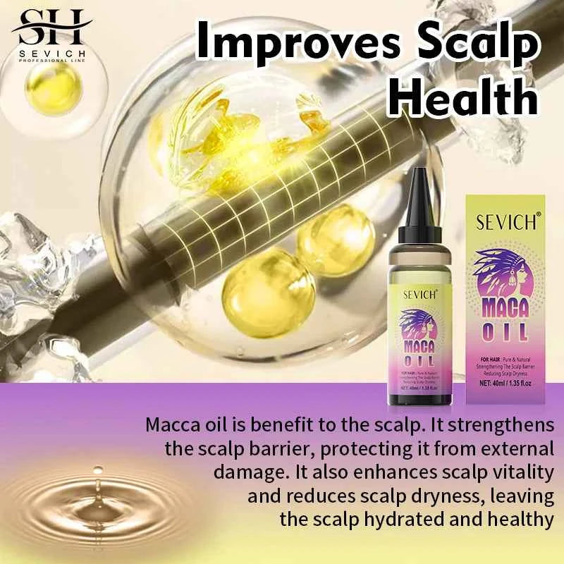 Maca Hair Growth Oil Set For Peru Maca Powder Hair Growth Butter Maca Root Hair Oil Castor Oil Anti-Hair Loss Sevich Hair Care