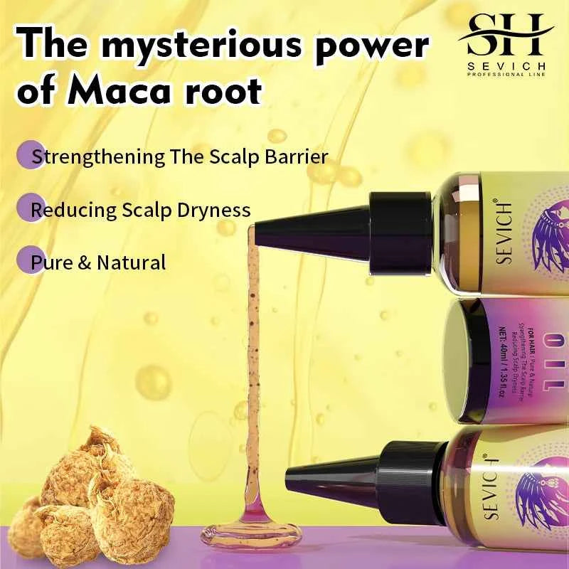 Maca Hair Growth Oil Set For Peru Maca Powder Hair Growth Butter Maca Root Hair Oil Castor Oil Anti-Hair Loss Sevich Hair Care