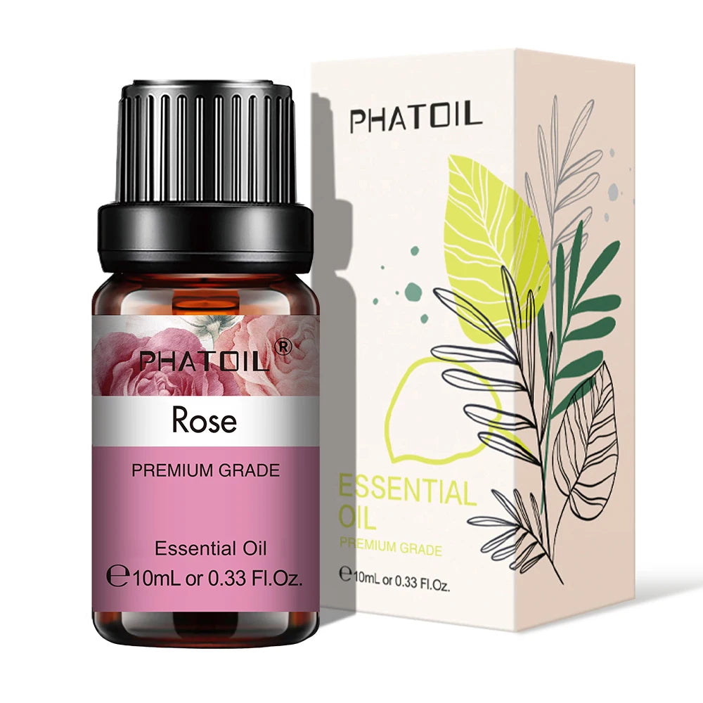 PHATOIL Natural Plant Essential Oil 10ml Eucalyptus Rose Lemon Bergamot Vanilla Peppermint 1PCS Aroma Essential Oil For Diffuser - NamafadStore
