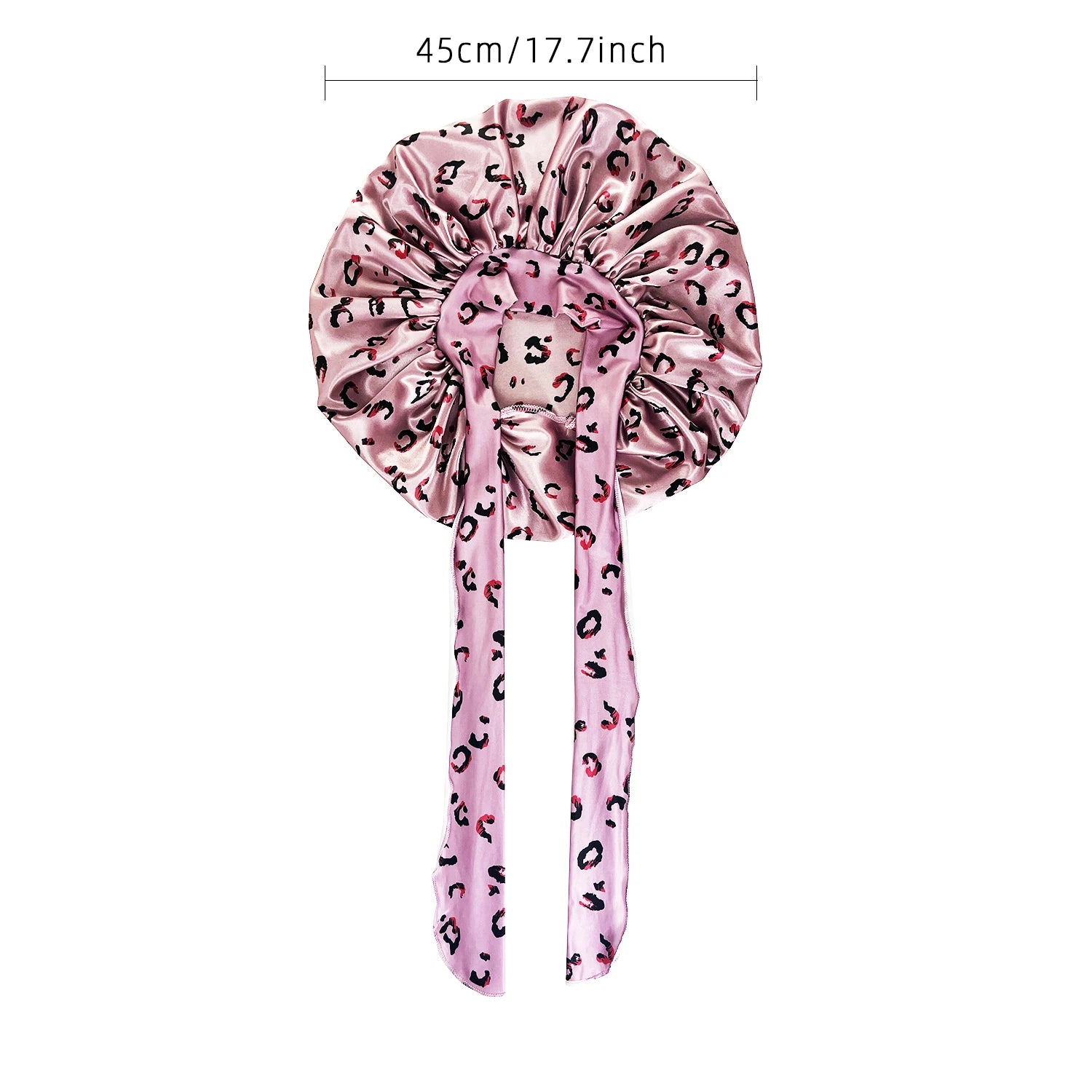 New Large Satin Bonnet Silk Night Sleeping Cap With Head Tie Band Bonnet Edge Wrap For Women Curly Braid Hair - NamafadStore