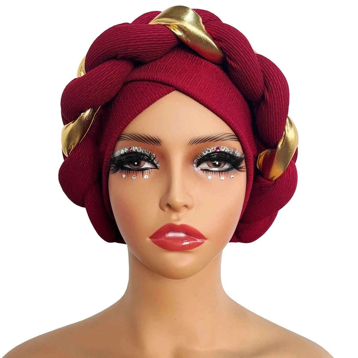 African Turban Cap Headdress Women's Pleated Hat Hair Accessories Arab Wrapped Muslim Hijab - NamafadStore